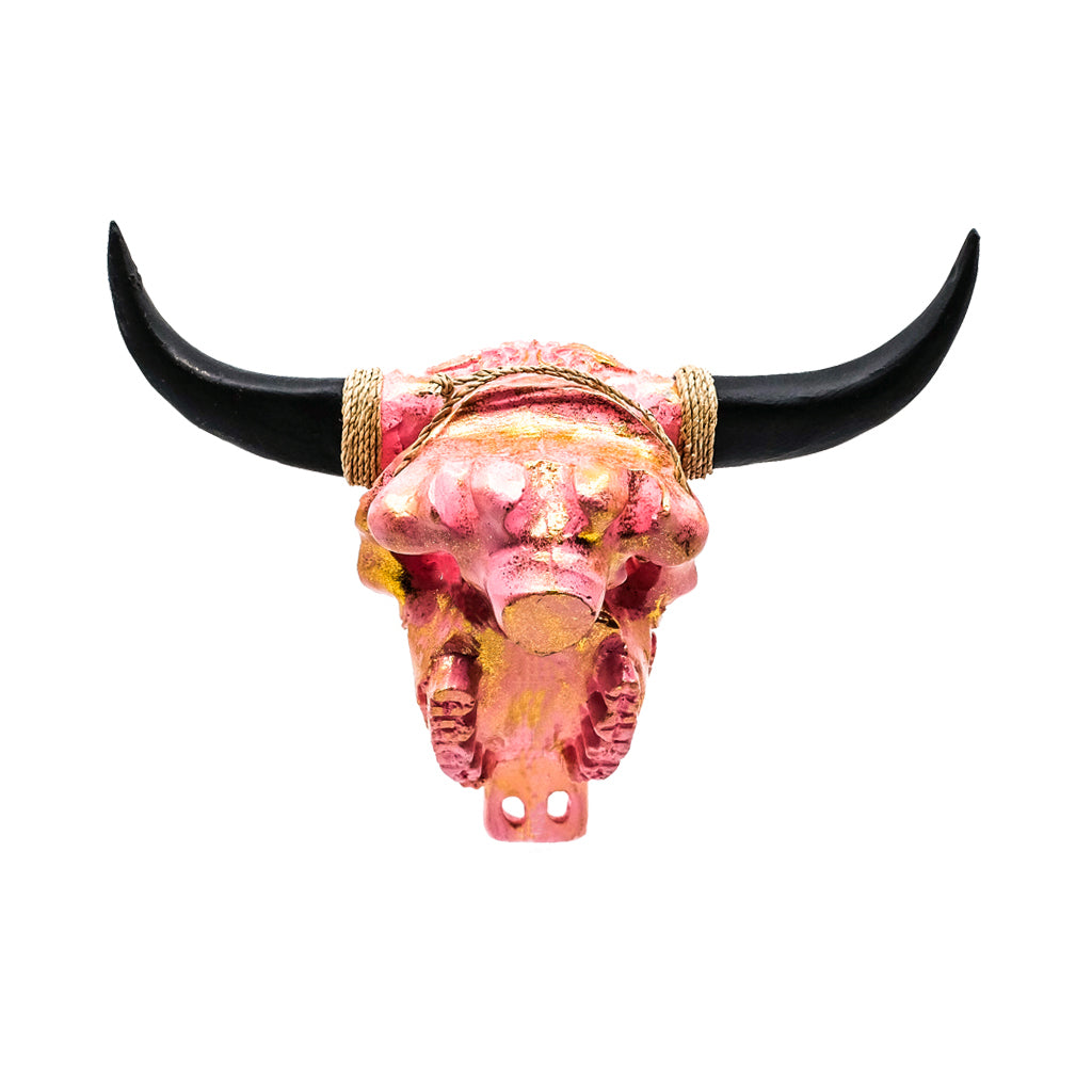 Decorative Bull Skull on Stand