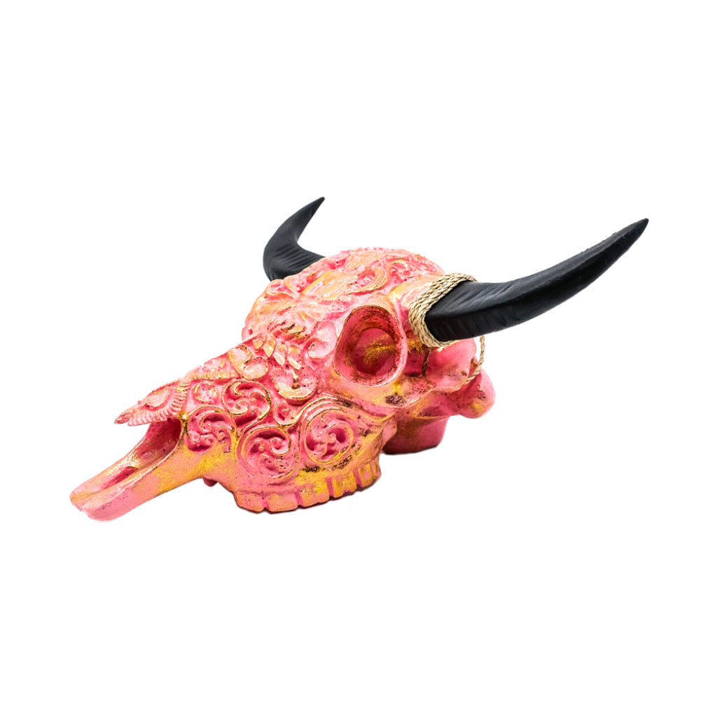 Decorative Bull Skull on Stand