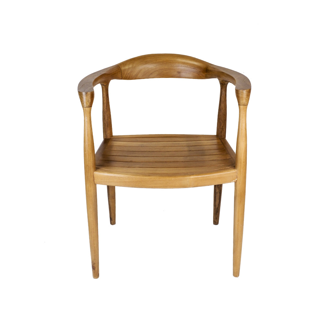 Curved Teak Slat Chair