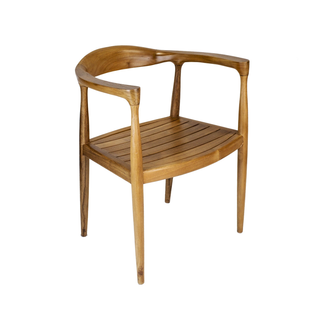 Curved Teak Slat Chair