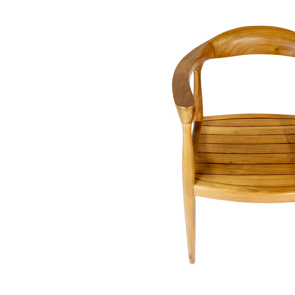 Curved Teak Slat Chair