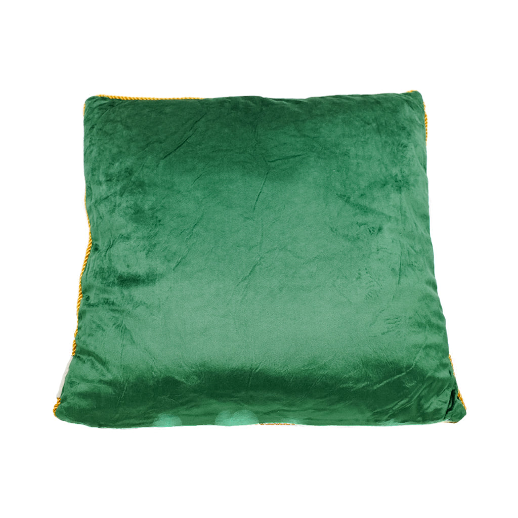 Green Velvet Leopard Cushion