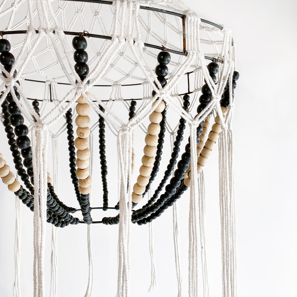 Macrame Beaded Chandelier