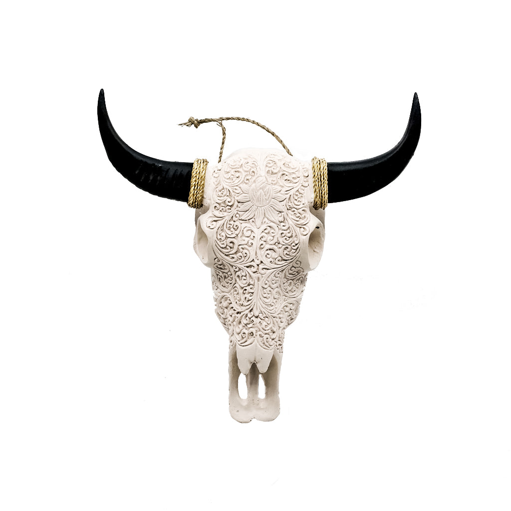 Decorative Bull Skull on Stand