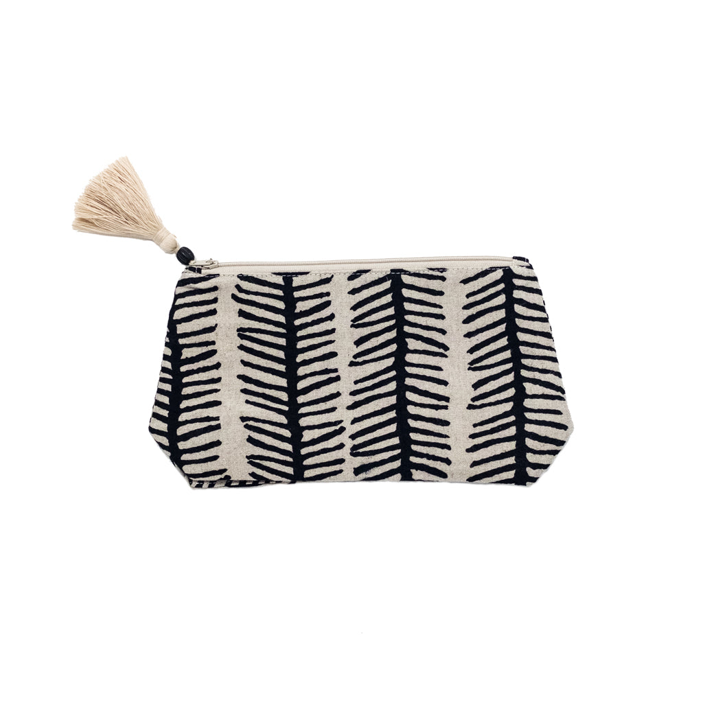 Abstract Reeds Beauty Bag with Tassel