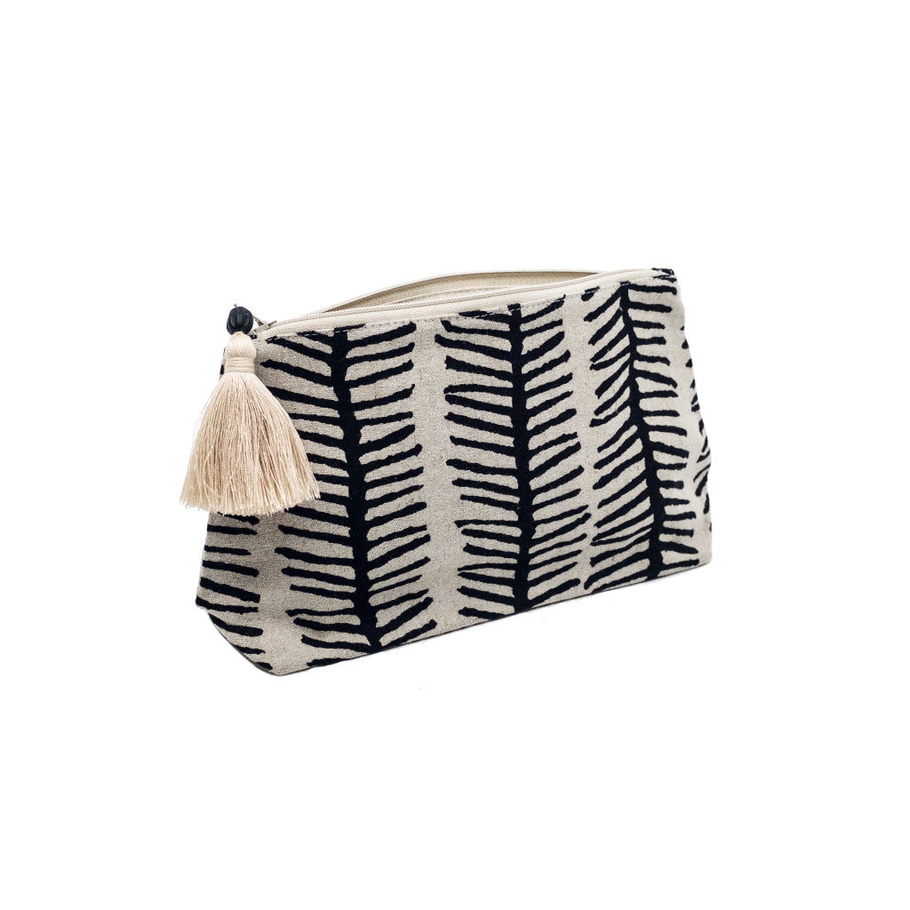 Abstract Reeds Beauty Bag with Tassel