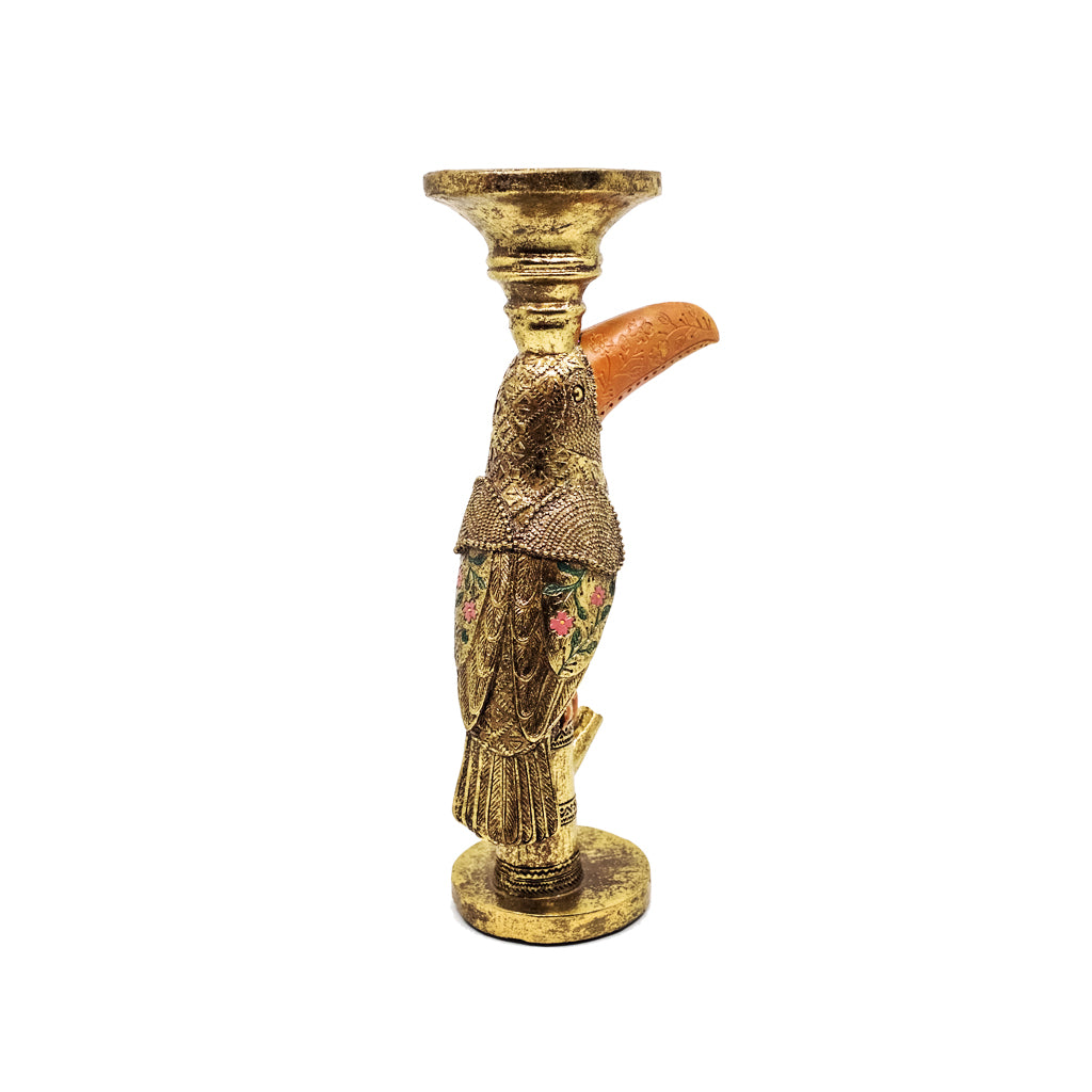 Gold Toucan candle-holder