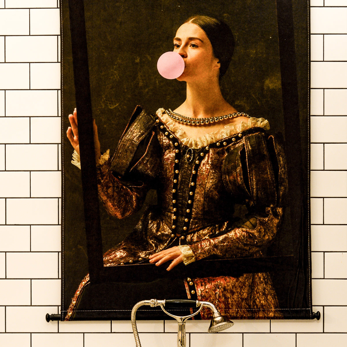 Regal Lady Blowing Bubblegum Wall-hanging